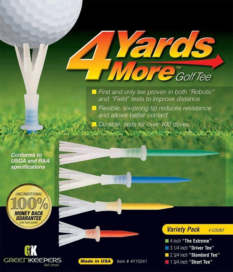 4 Yards More Golf Tees Variety Pack