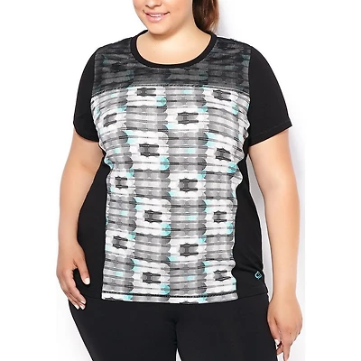 Women's Overlay Printed Mesh Athletic Top