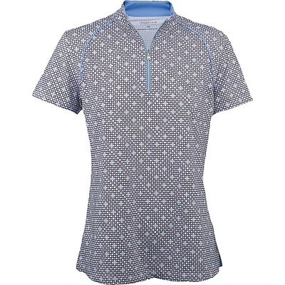Women's Print Short Sleeve Mock