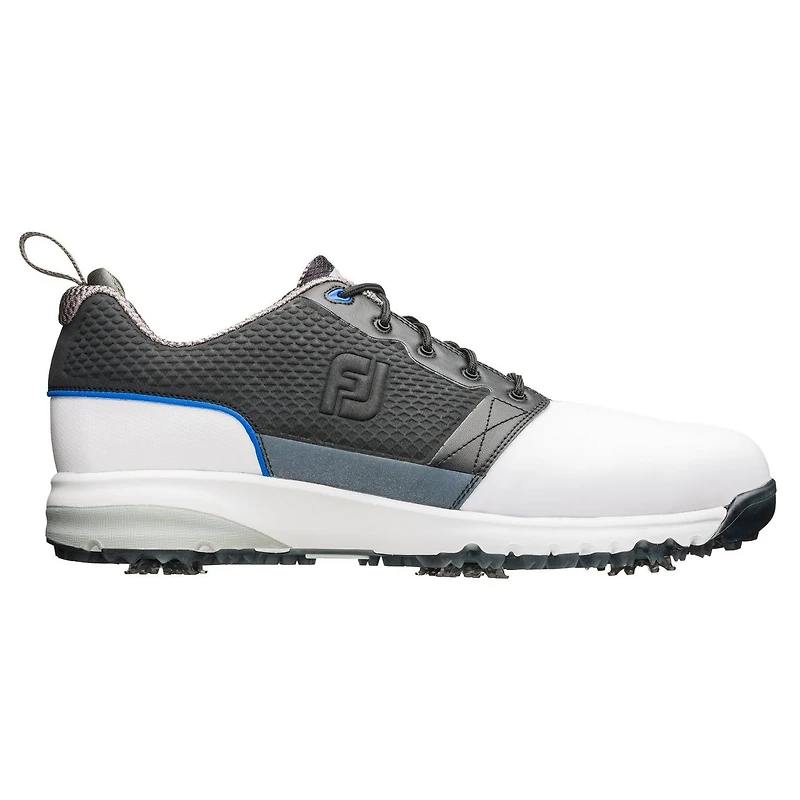 Men's Contour Fit Spiked Golf Shoe-White/Black (FJ# 54097)