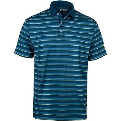 Men's Heathered Striped Shoft Sleeve Polo
