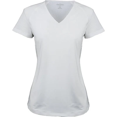 Women's Notch Neck No Collar Short Sleeve Polo