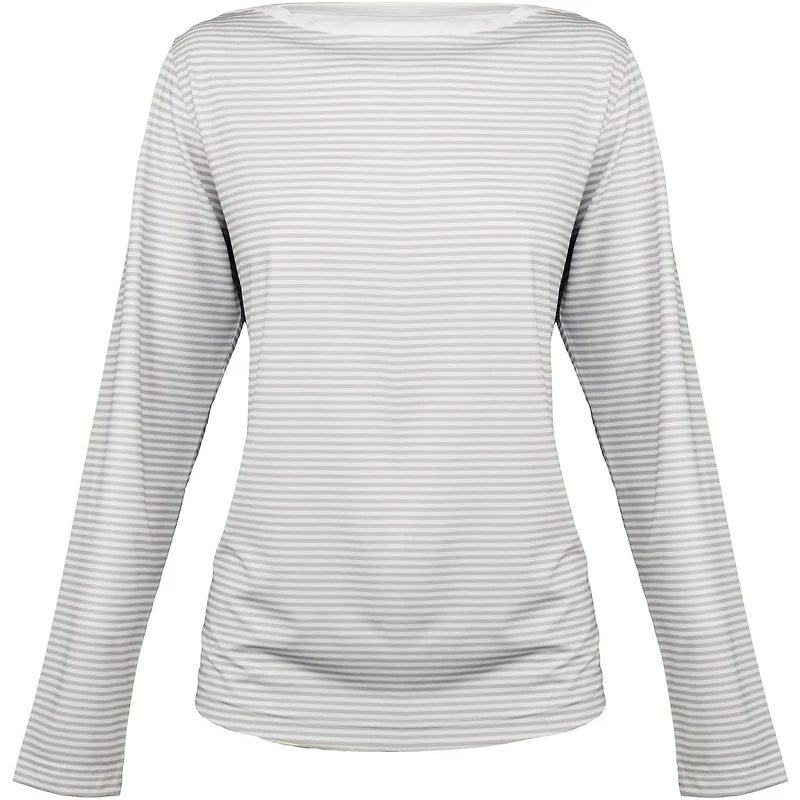 Women's Stripe Long Sleeve Boat Neck Top