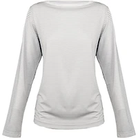 Women's Stripe Long Sleeve Boat Neck Top