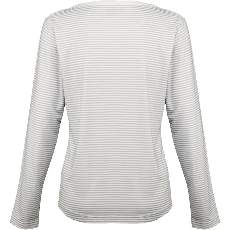 Women's Stripe Long Sleeve Boat Neck Top