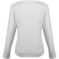 Women's Stripe Long Sleeve Boat Neck Top