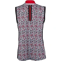 Womens Sleeveless Solid Mock Neck Polo