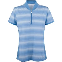 Women's Short Sleeve Stripe Shawl Collar Polo