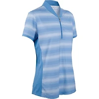 Women's Short Sleeve Stripe Shawl Collar Polo