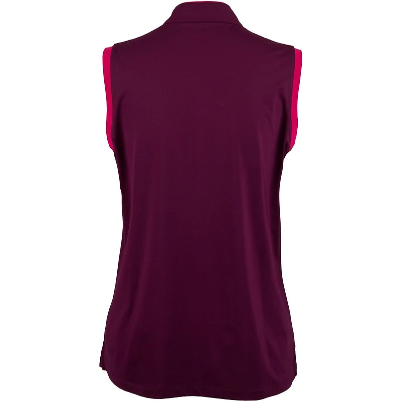 Women's Sleeveless Solid Snap Placket Polo