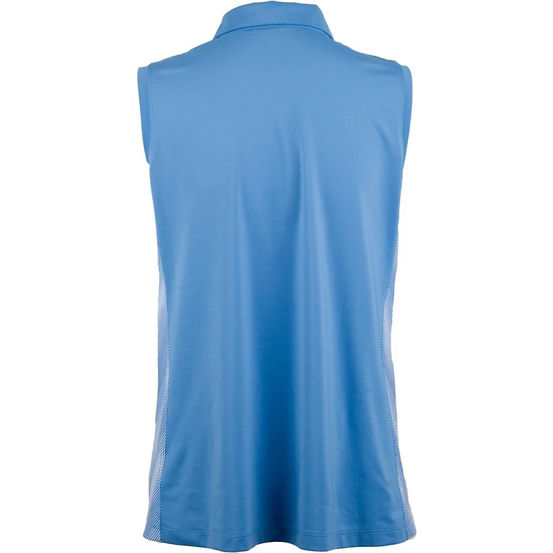 Women's Sleeveless Geo Printed Side Panel Polo