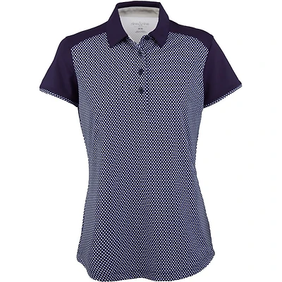 Womens Short Sleeve Microdot Print Polo