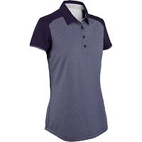 Womens Short Sleeve Microdot Print Polo