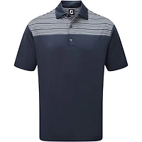 Men's Raglan Lisle Chest Stripe Short Sleeve Polo