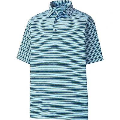 Men's Lisle Space Dye Stripe Short Sleeve Polo