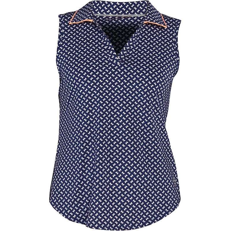 Women's Johnny Collar Sleeveless Polo