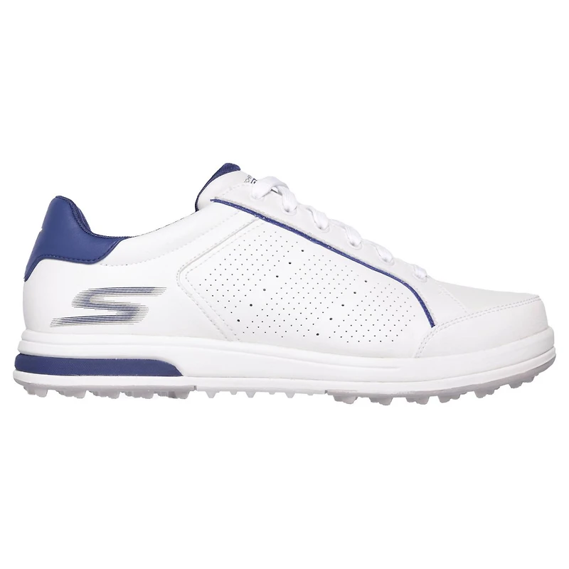 Men's Go Drive Relaxed Fit Spikeless Golf Shoe- WHT/NVY