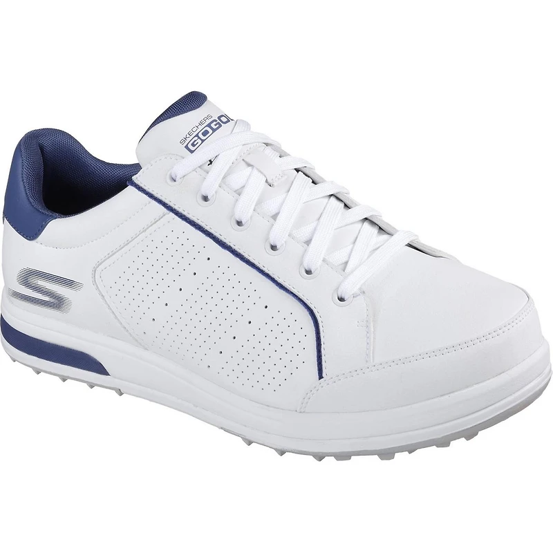 Men's Go Drive Relaxed Fit Spikeless Golf Shoe- WHT/NVY