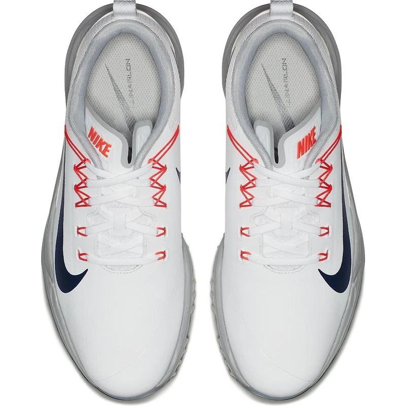 Men's Lunar Command 2 Spiked Golf Shoe - WHT/NVY/ORG