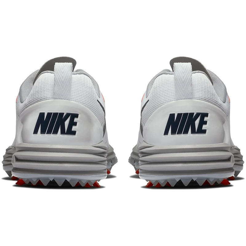 Men's Lunar Command 2 Spiked Golf Shoe - WHT/NVY/ORG