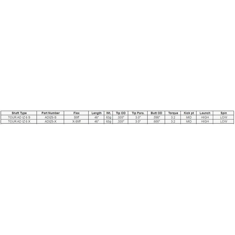 Tour AD IZ-6 Wood Shaft