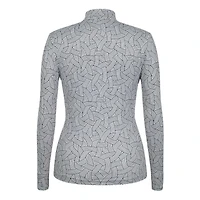 Women's Athens Printed UPF 50 Quarter Zip Long Sleeve Mock Top