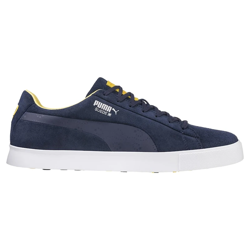 Men's Suede G Ryder EU Spikeless Golf Shoe - Navy/Yellow/White