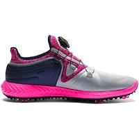 Women's Ignite Tour Disc Spiked Golf Shoe - Light Grey/Bright Pink/Navy/Silver