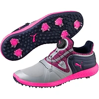 Women's Ignite Tour Disc Spiked Golf Shoe - Light Grey/Bright Pink/Navy/Silver
