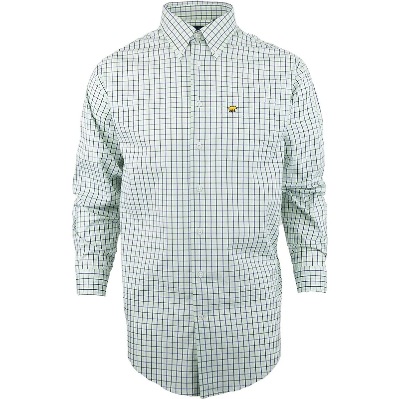 Men's Woven Micro Plaid Long Sleeve Shirt