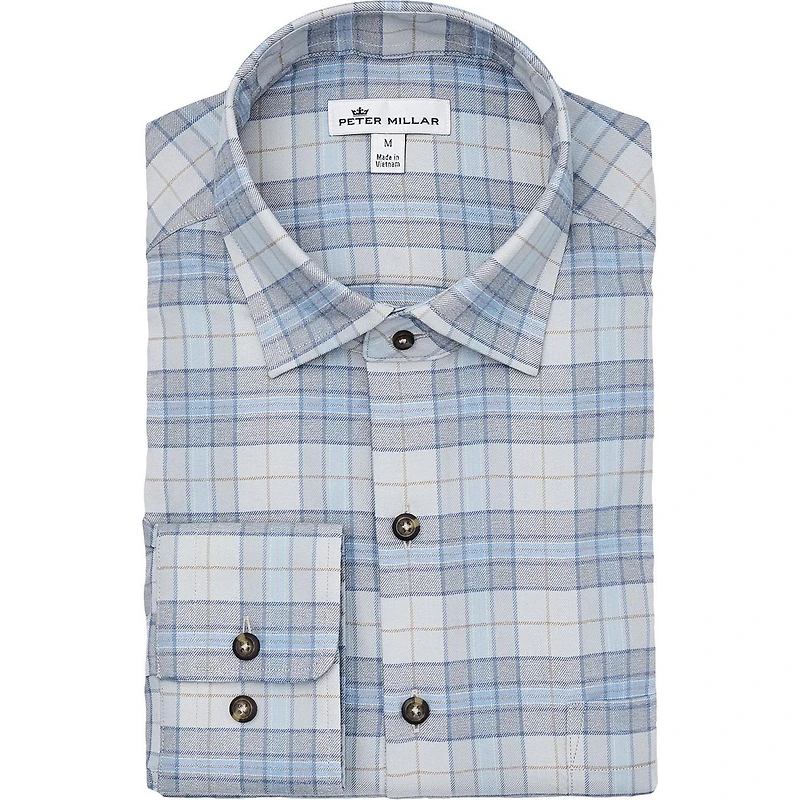Men's Leavell Performance Check Flannel Woven Long Sleeve Shirt