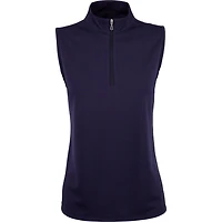 Women's Microdot Sleeveless Zip Mock