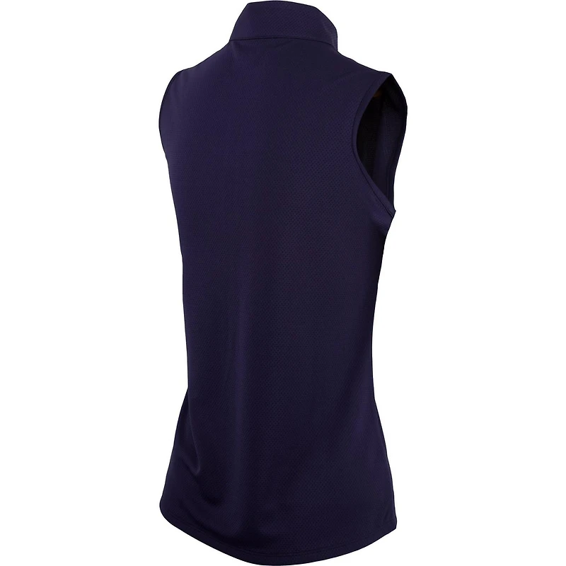 Women's Microdot Sleeveless Zip Mock