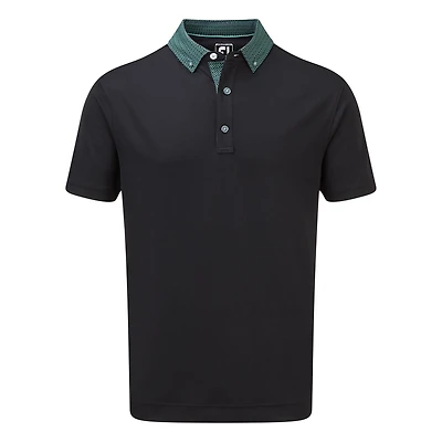 Men's Stretch Pique Short Sleeve Shirt with Button Down Collar