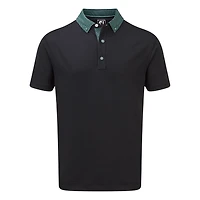 Men's Stretch Pique Short Sleeve Shirt with Button Down Collar