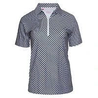 Women's Diagonal Stripe Short Sleeve Polo