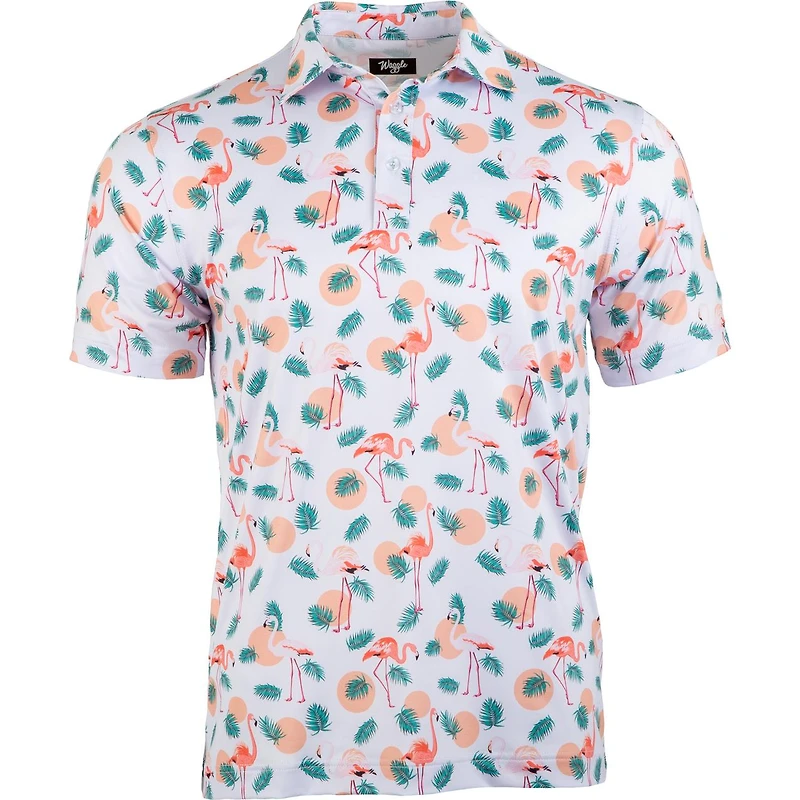 Men's Flamingo Sunrise Short Sleeve Polo