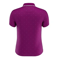 Women's All Over Chevron Print Polka Dot Short Sleeve Polo