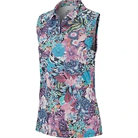 Women's Floral Print Dry Sleeveless Polo