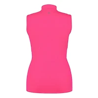 Women's Emely Shirred Insert Zip Up Mock Neck Sleeveless Top