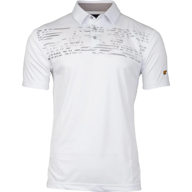Men's Textured Leaf Print Short Sleeve Shirt