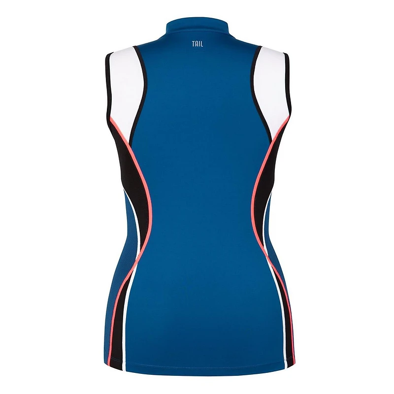 Women's Carlee Zip Up Mock Neck Sleeveless Top