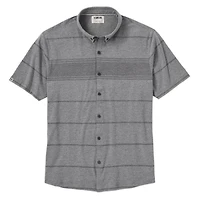 Men's Tonal Stripe Button Up Short Sleeve Shirt
