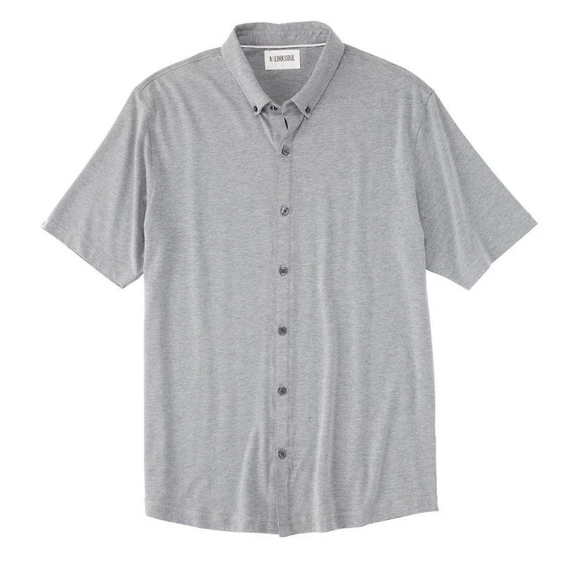 Men's Anza Heather Button Up Short Sleeve Shirt