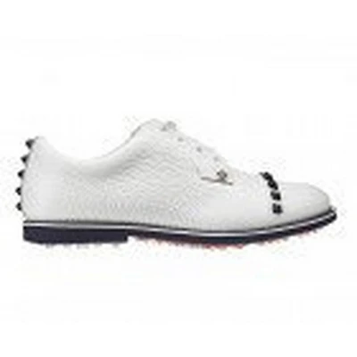 Women's Stud Cap Toe Spikeless Golf Shoe - White/Navy
