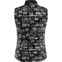 Women's Stainglass Floral Zip Sleeveless Polo