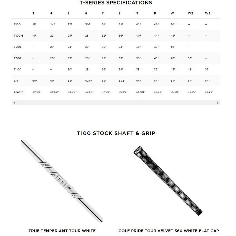 T100 4-PW Iron Set with Steel Shafts