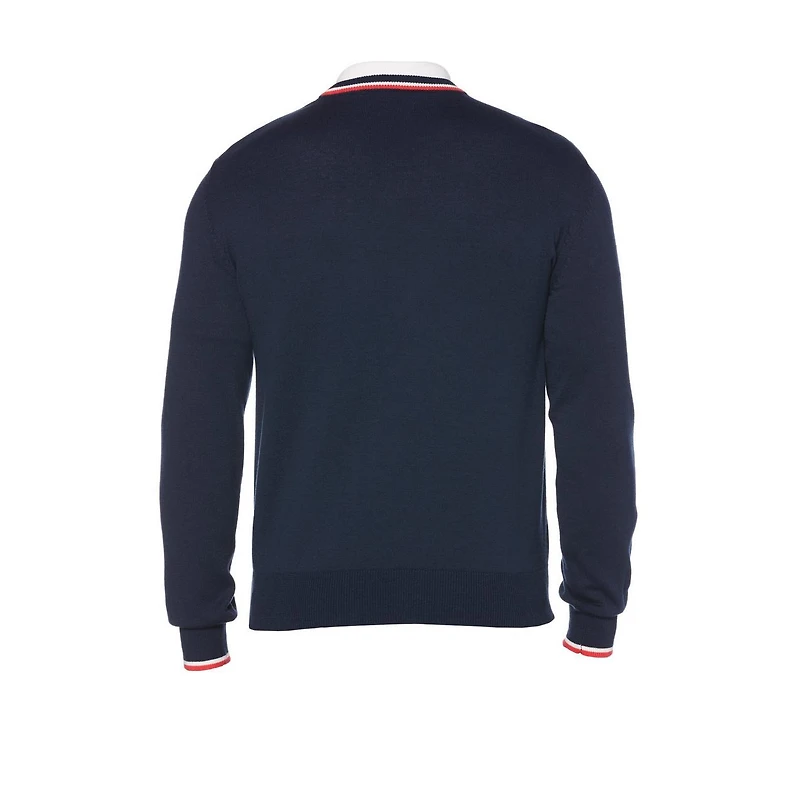 Men's V-Neck Collar & Cuffs Sweater
