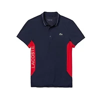 Men's Lettering And Panels Knit Short Sleeve Shirt