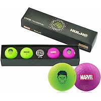 Marvel Vivid 4 Pack Gift Set Golf Balls - Marvel Hulk Edition